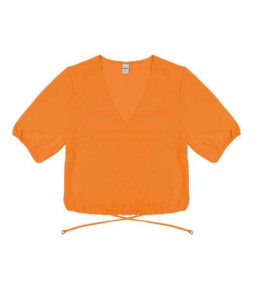 Blusa Cropped Feminina Decote V Rovitex Marrom