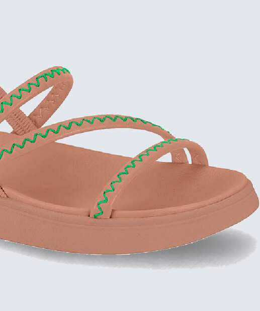 Sandália Flatform Feminina Tiras Moleca