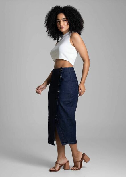 Saia Jeans Sawary Midi - 282009