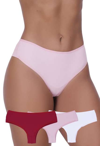 Image_Kit 3 Calcinhas Casual Canelada Concept Lingerie Multicolorido