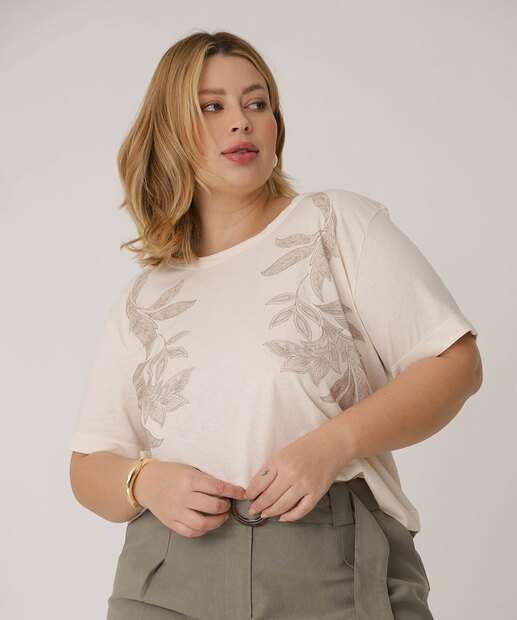 Blusa Plus Size Feminina Estampa Paisley Marisa