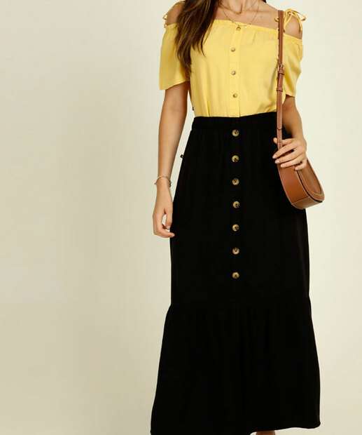 Blusa Feminina Open Shoulder Manga Curta