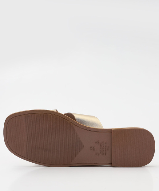 Rasteirinha Feminina Metalizada Marisa Dourado