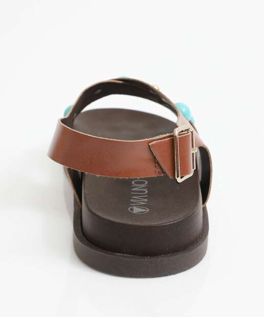 Sandália Feminina Flatform Via Uno Marrom