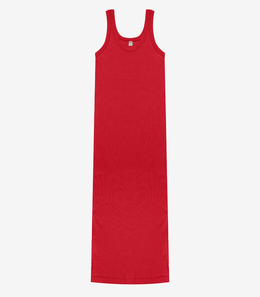 Vestido Midi em Ribana Rovitex Vermelho