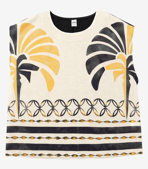 Regata Ampla com Estampa Roviex Preto