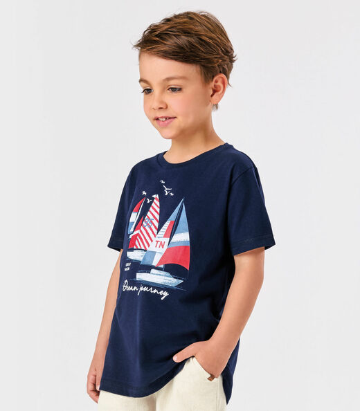 Camiseta Menino Cotton Trick Nick Azul