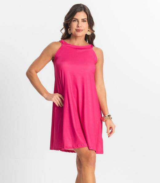 Image_Vestido Feminino Curto Em Liganete Select Rosa