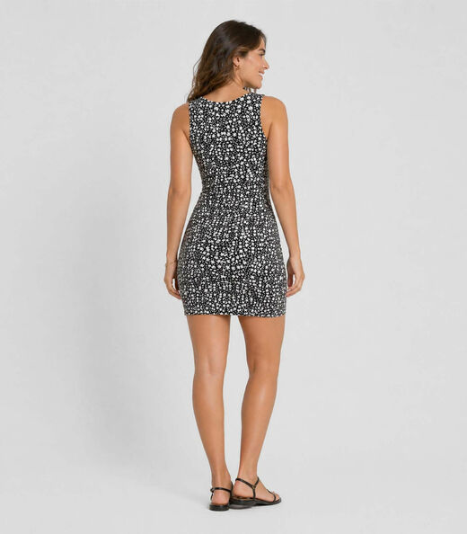 Vestido Midi Em Viscose Creponada Infinita Cor Preto