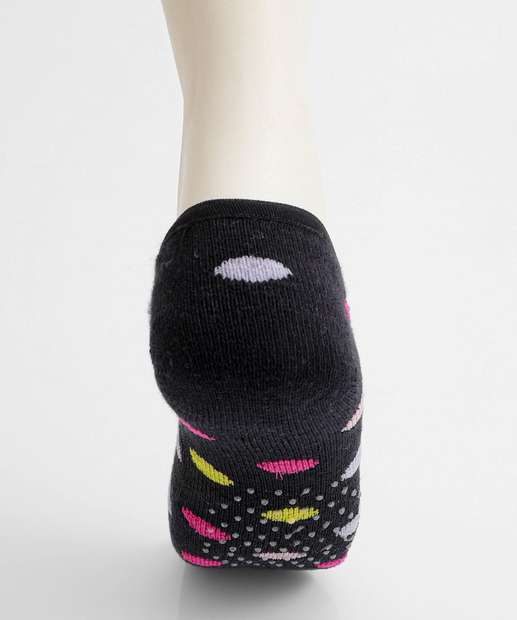 Meia Sapatilha Infantil Antiderrapante Marisa Preto