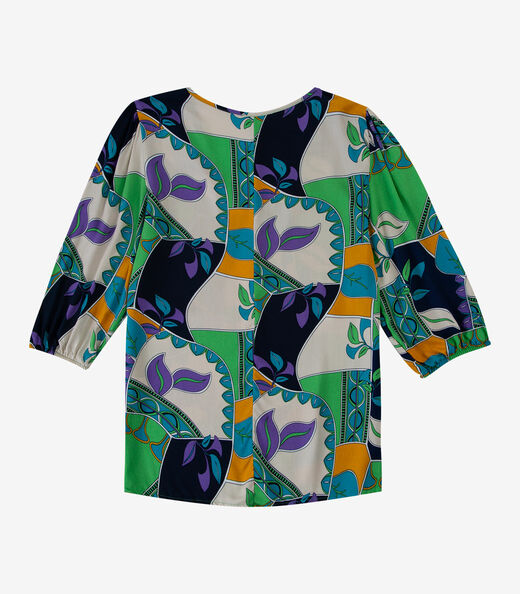 Blusa Manga Curta Infinita Cor Verde