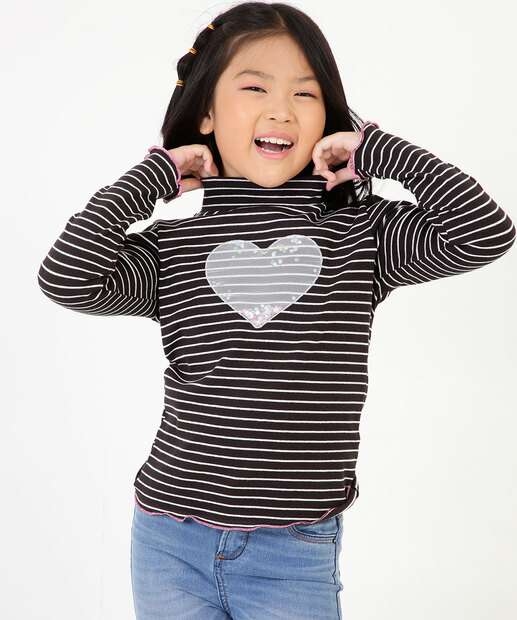 Camiseta Infantil Canelada Listrada Marisa Tam 4 a 10