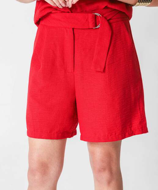 Short Feminino Alfaiataria Cinto Marisa