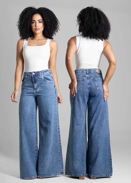 Calça Jeans Sawary Super Wide Leg - 282957