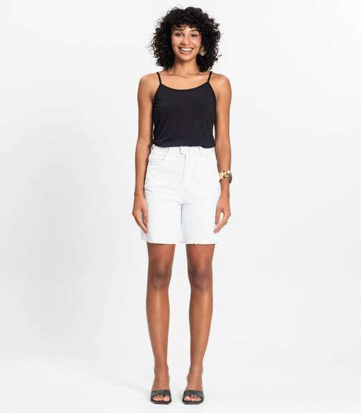 Blusa de Alça Feminina Viscotorcion Básica Rovitex Preto