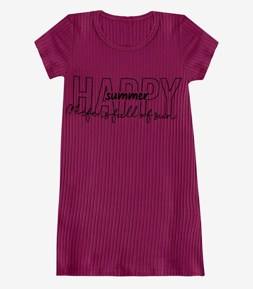 Vestido Infantil Em Ribana Canelada Select Vermelho