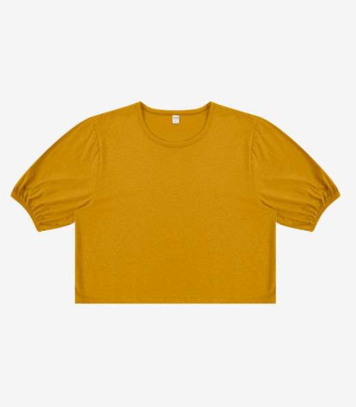 Blusa Manga Camponesa Feminina Rovitex Amarelo
