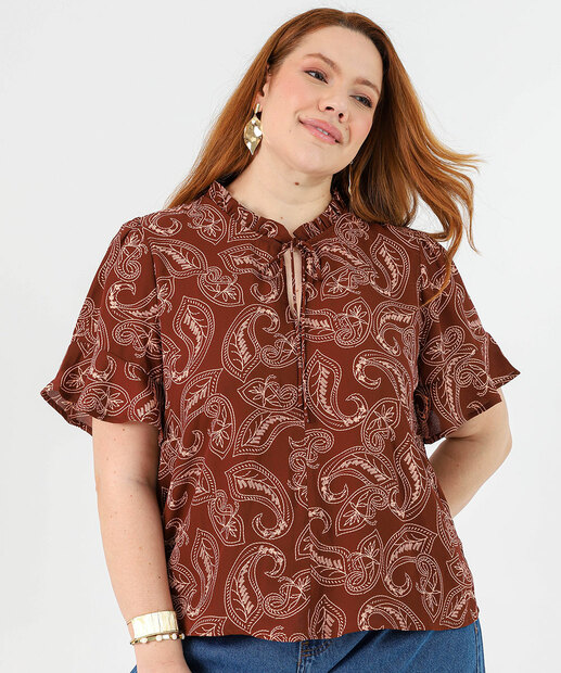 Image_Blusa Plus Size Estampada Paisley Marisa Marrom 