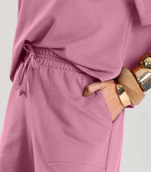 Conjunto Feminino Blusa Com Shorts Dianna Rosa