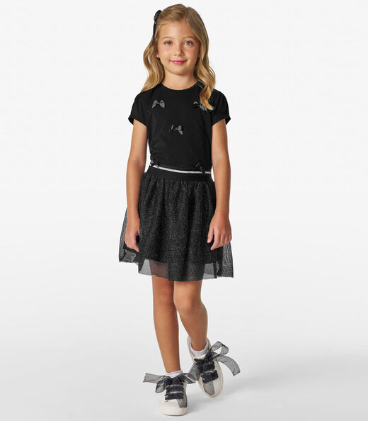 Conjunto Infantil Blusa com Saia Trick Nick Preto