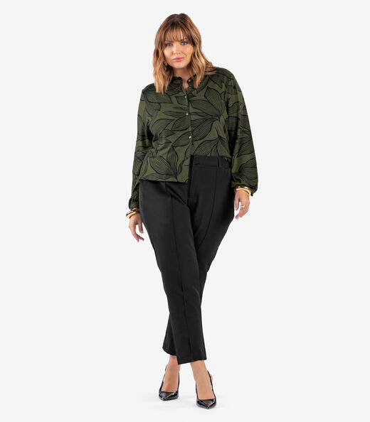 Image_Camisa Manga Longa Estampada Plus Size Secret Glam Verde
