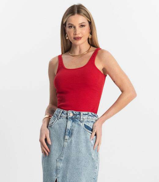 Blusa De Alca Básica Feminina Rovitex Vermelho