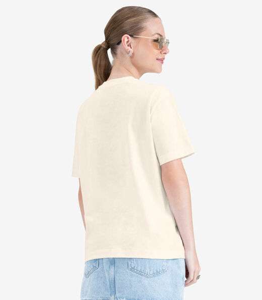 T- Shirt Juvenil em Meia Malha Minty Bege