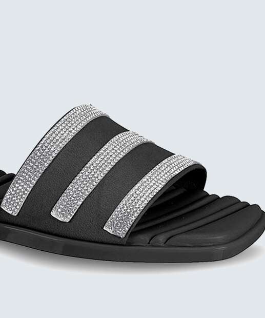 Rasteirinha Feminina Slide Strass Moleca 