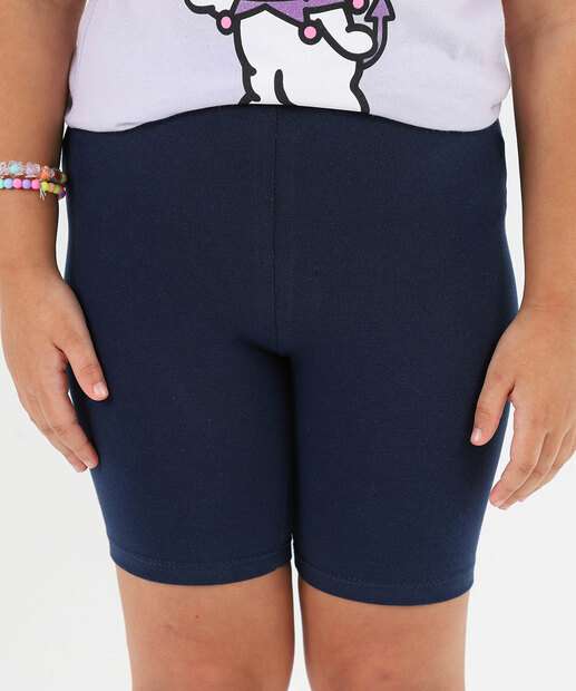 Bermuda Infantil Ciclista Básica Tam 4 a 10 Azul