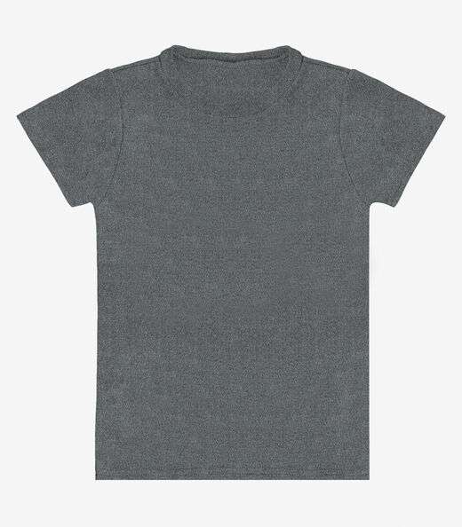 Blusa Infantil Manga Curta Básica Soletex Cinza