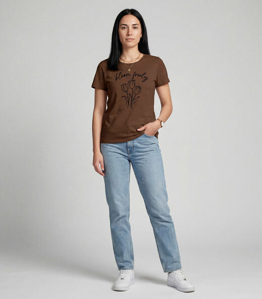 Blusa Feminina em Malha Visco Infinita Cor Marrom