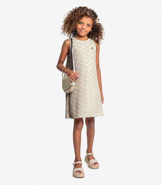Vestido Infantil Em Tricot Trick Nick Bege