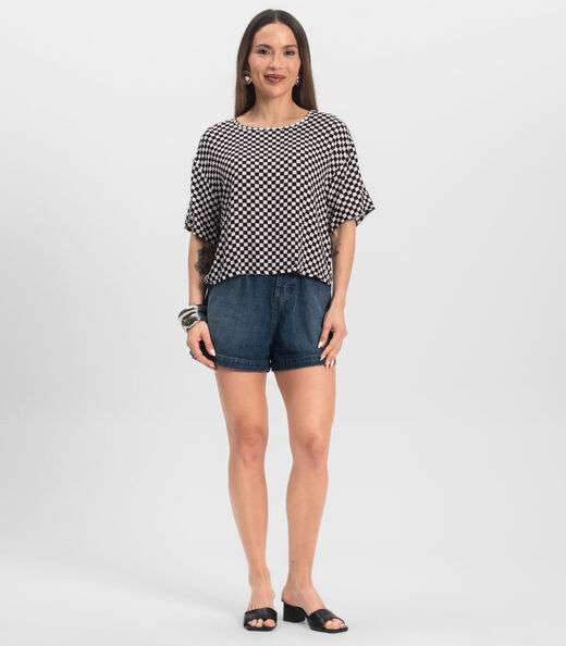 Blusa Feminina Estampada Infinita Cor Preto