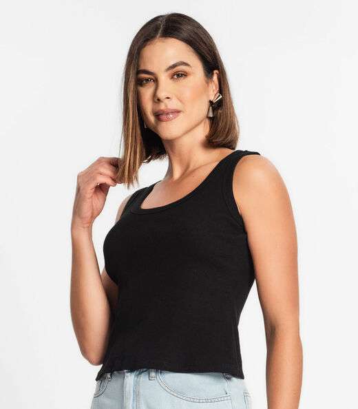 Regata Feminina Em Ribana Rovitex Preto