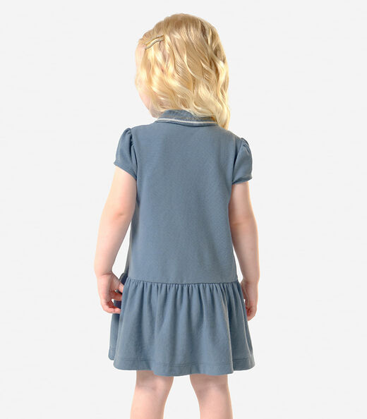 Vestido Infantil Menina Polo Piquet Trick Nick Azul