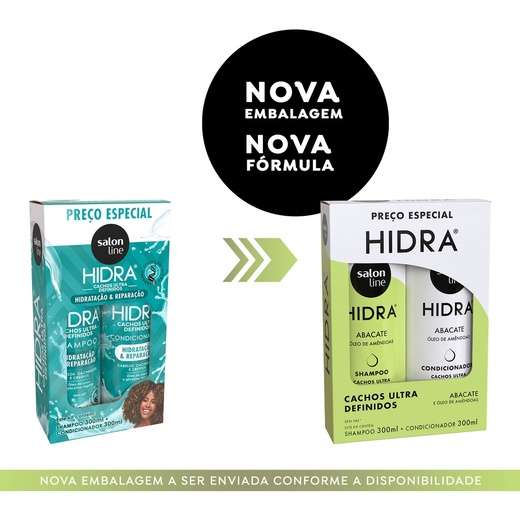 Kit Shampoo e Condicionador Hidra Abacate Salon Line 300ml