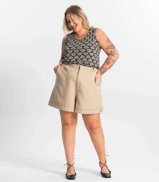 Regata Viscose Plus Size Secret Glam Preto
