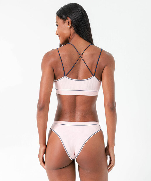 Calcinha Tanga Canelada Marisa Rosa