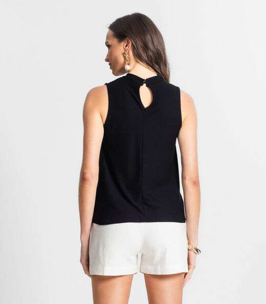 Blusa De Poly Light Estampado Endless Preto