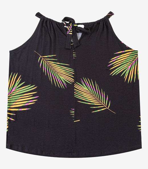 Blusa de Alça Plus Size Infinita Cor Laranja