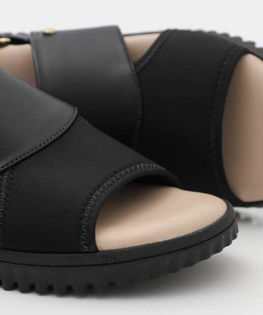 Sandália Feminina Flatform Tiras Comfortflex Preto