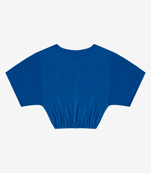 Blusa Feminina Com Decote Em V Infinita Cor Azul