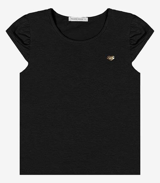 Blusa Infantil Feminina Cotton Leve Trick Nick Preto