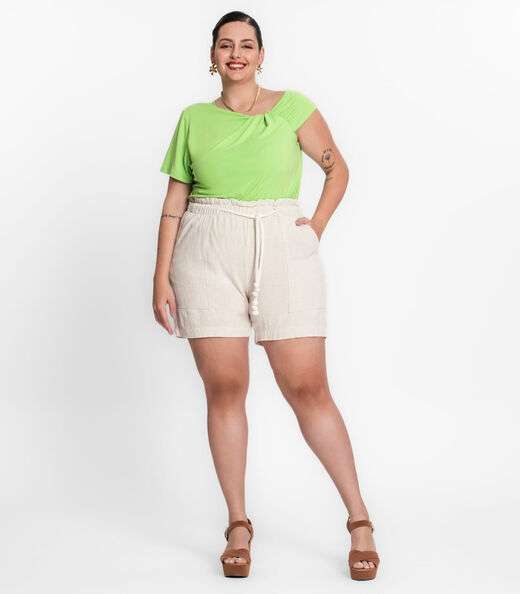 Blusa Feminina Plus Size Em Malha Soft Secret Glam Verde