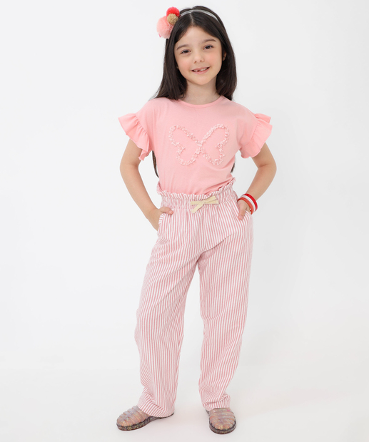 Image_Calça Clochard Infantil Listrada Marisa Tam 4 a 10 Off White