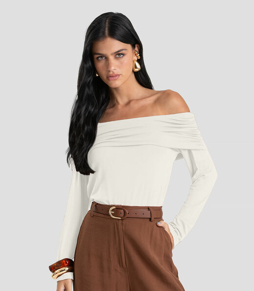 Image_Blusa Feminina Ombro a Ombro em Malha Visco Dianna Bege