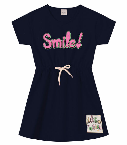 Vestido Infantil Moletinho Smile Rovitex Kids Azul