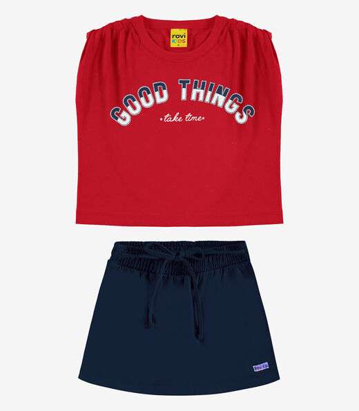 Image_Conjunto Infantil Blusa Com Shorts Saia Rovi Kids Vermelho