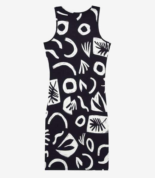 Vestido Plus Size Estampado Infinita Cor Preto