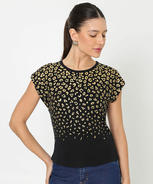 Image_Blusa Feminina Animal Print Manga Curta Marisa